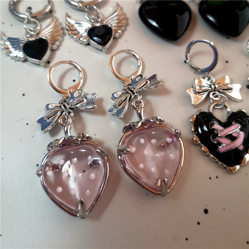 Goth Cutie Charm Hoops